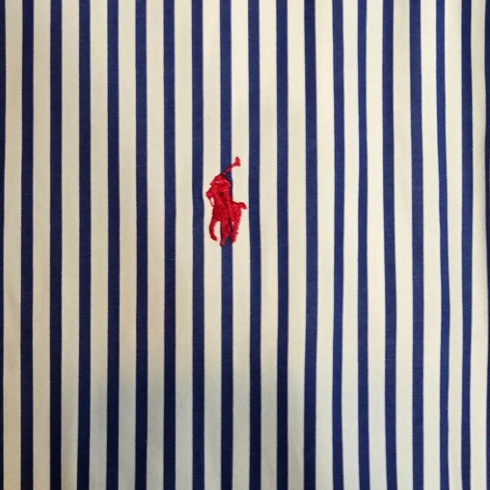 Polo Ralph Lauren Button‎ Shirt Bradford Classic Fit Stripe Sz 2XL Blue / White